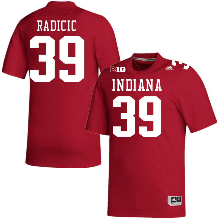 #39 Nicolas Radicic Indiana Hoosiers Football Jeresys College Apparels,Uniforms Stitched-Crimson